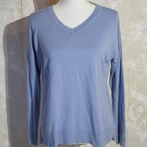 Talbots Women's M Light Blue V-Neck Long Sleeve Pullover Sweater